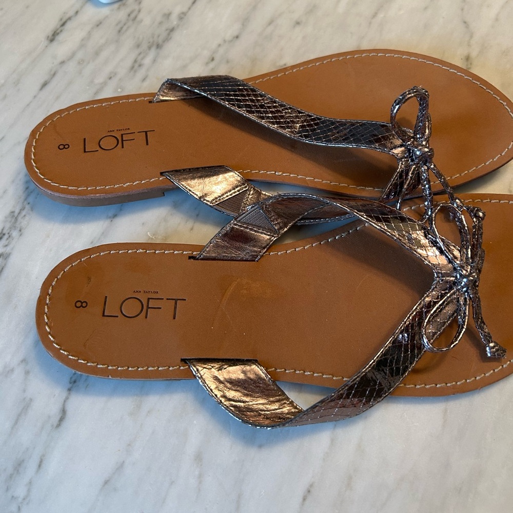 LOFT Women's Bronze Metallic Sandals